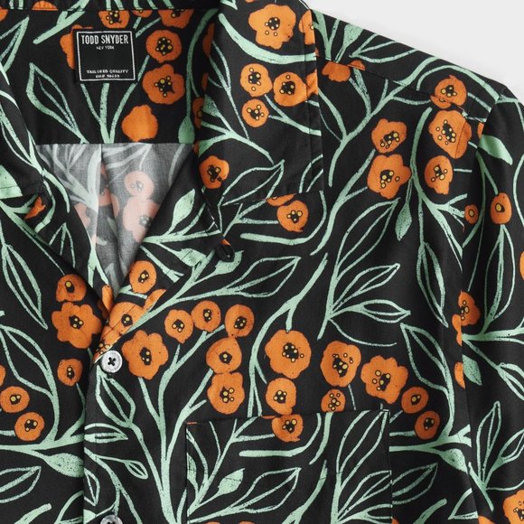 NWT $178 Todd Snyder Poppy Vine Camp Collar Hawaiian Floral Shirt - Picture 2 of 3